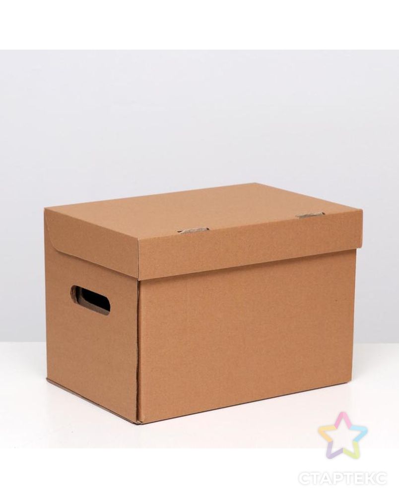 Коробка(ящик) для хранения "А4", бурая, 32,5 x 23,5 x 23,5 арт. СМЛ-172575-1-СМЛ0007261904 1