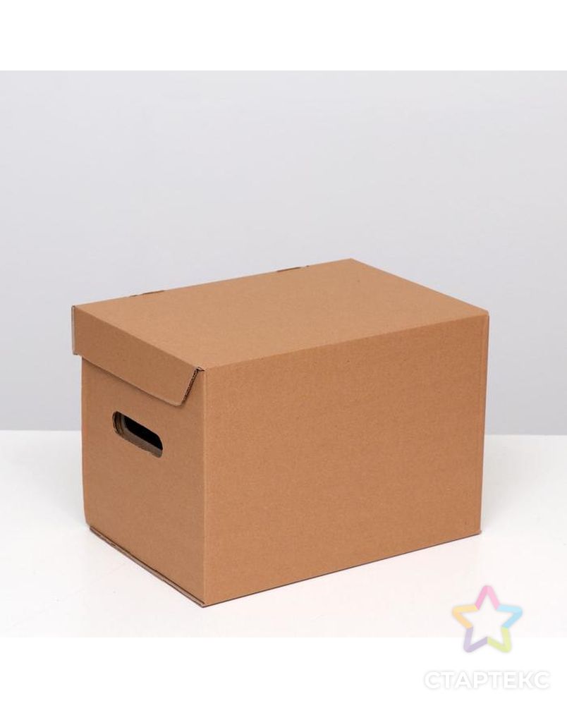 Коробка(ящик) для хранения "А4", бурая, 32,5 x 23,5 x 23,5 арт. СМЛ-172575-1-СМЛ0007261904 3
