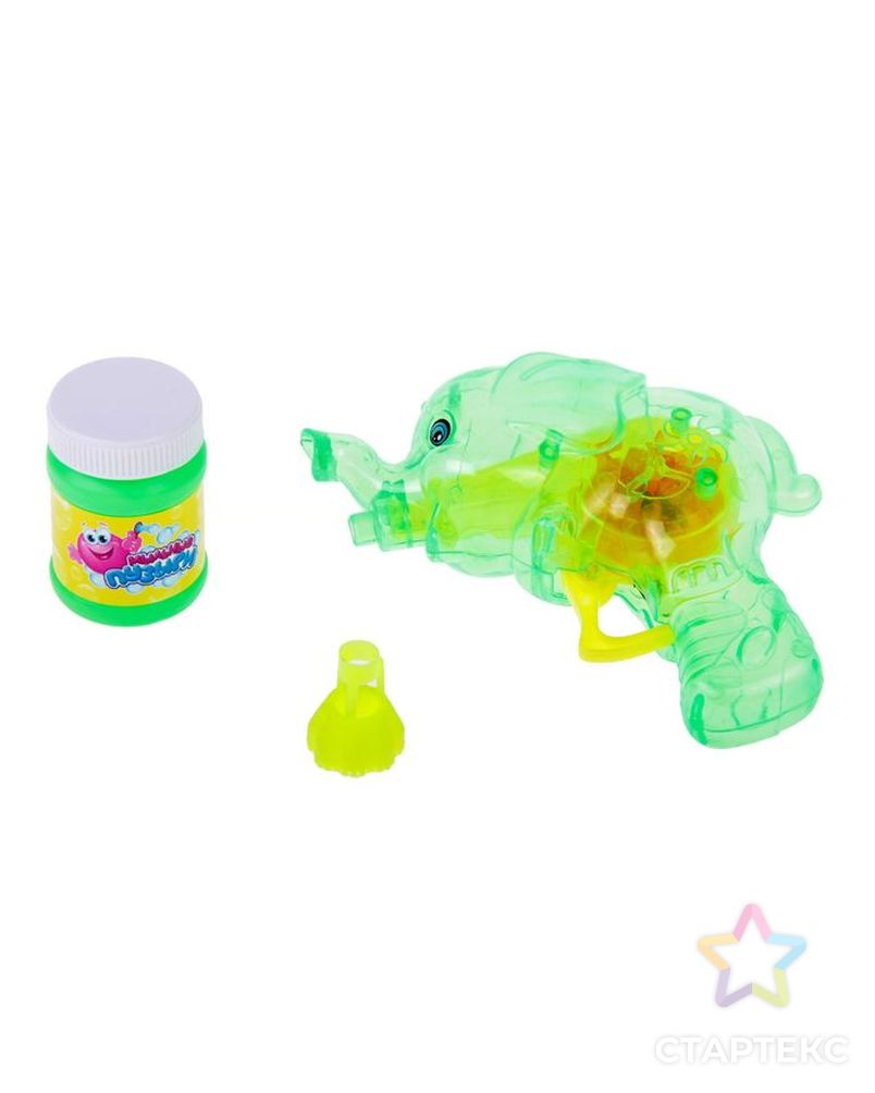 Мыльные пузыри «Слоник-пистолет» со светом, 50 мл, цвета МИКС арт. СМЛ-125108-1-СМЛ0000728877 5