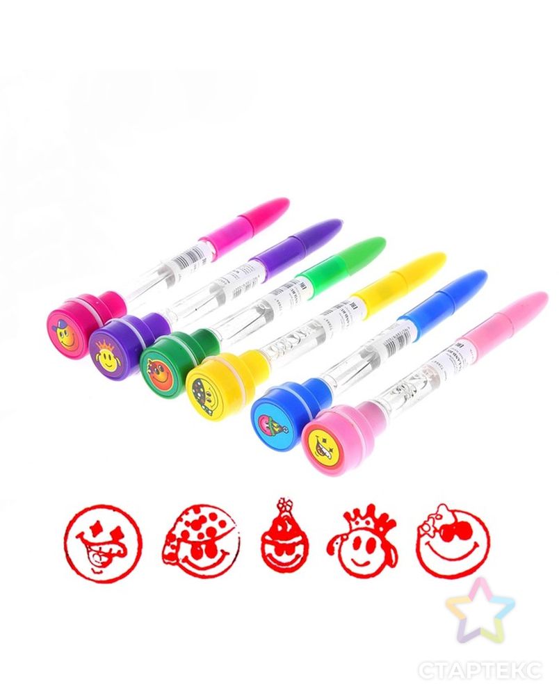 Мыльные пузыри-ручки с печатью и светом «Смайл», 10 мл, цвета МИКС арт. СМЛ-102193-1-СМЛ0000728887 3
