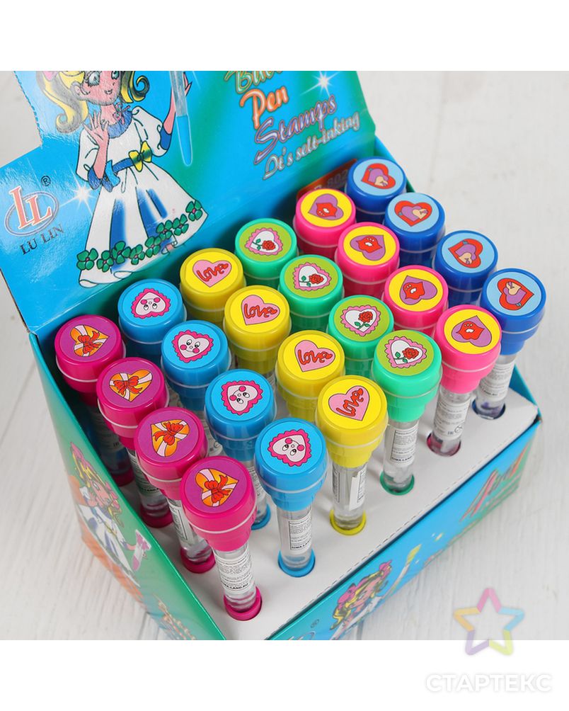 Мыльные пузыри-ручки с печатью и светом «Поцелуй», 10 мл, цвета МИКС арт. СМЛ-102194-1-СМЛ0000728889