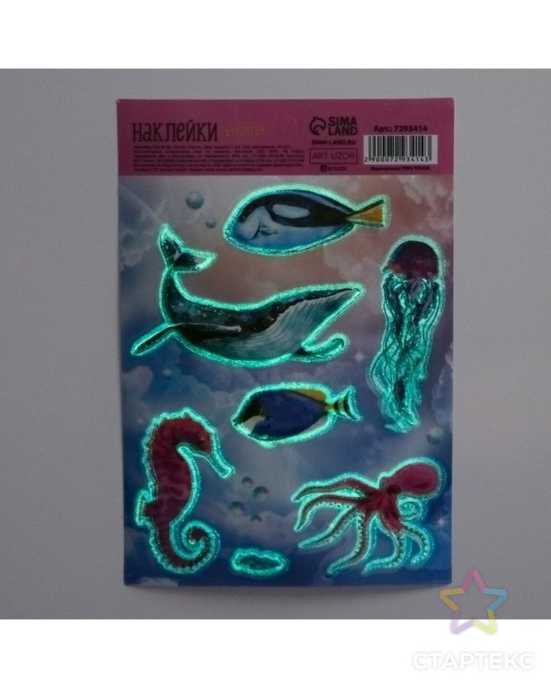 Наклейка со светящимся слоем «Морская история», 11 × 16 см арт. СМЛ-221612-1-СМЛ0007293414