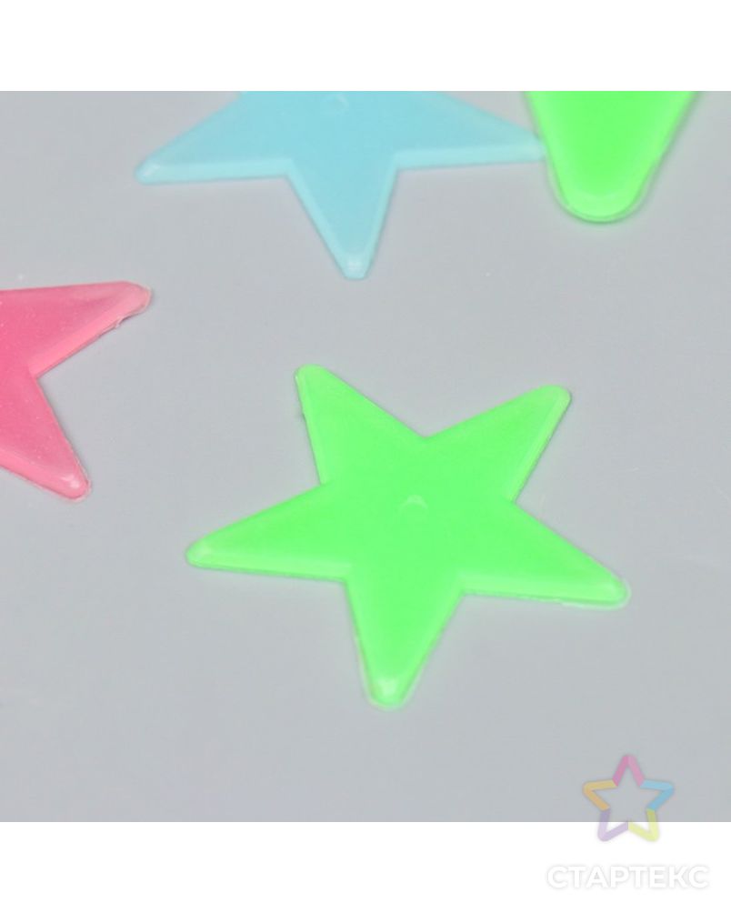 Наклейка фосфорная пластик "Звезды разных размеров" набор 12 шт 17х12 см арт. СМЛ-196874-1-СМЛ0007295912 2
