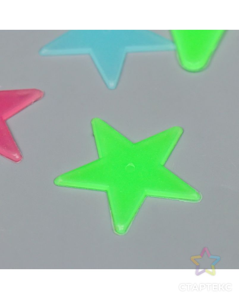 Наклейка фосфорная пластик "Звезды разных размеров" набор 12 шт 17х12 см арт. СМЛ-196874-1-СМЛ0007295912 3