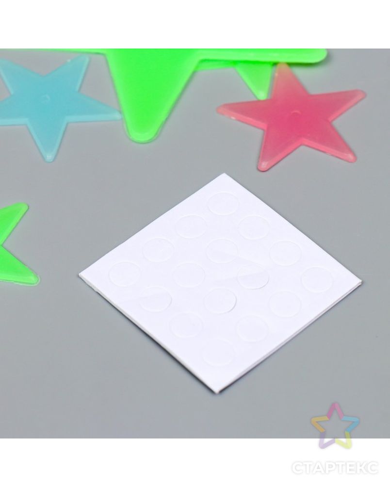 Наклейка фосфорная пластик "Звезды разных размеров" набор 12 шт 17х12 см арт. СМЛ-196874-1-СМЛ0007295912 4