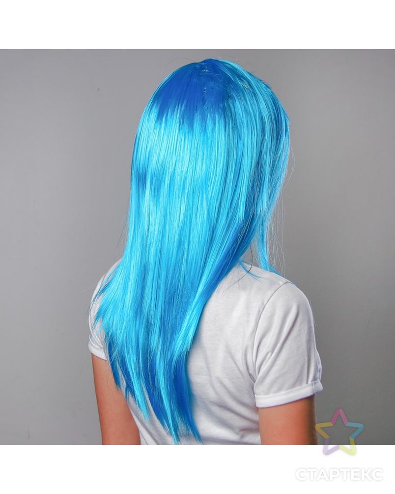 Карнавальный парик, длинные прямые волосы, цвет голубой, 120 г арт. СМЛ-102211-1-СМЛ0000730871 2