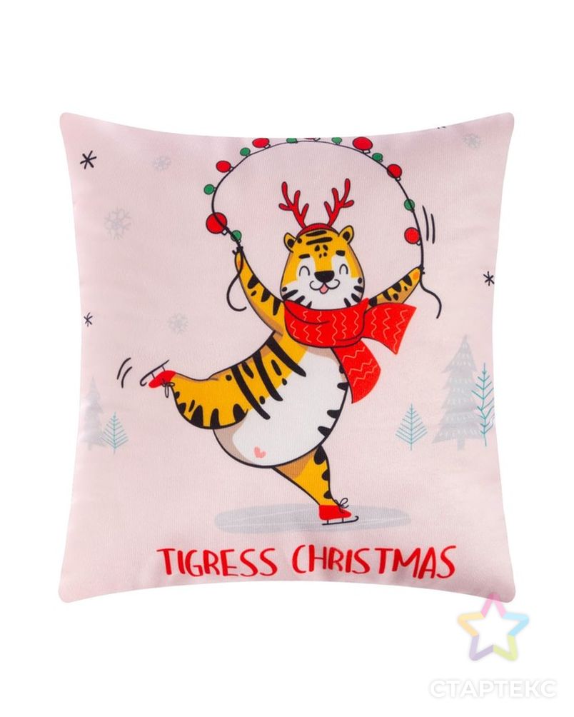 Подушка Этель "Tigress Christmas", 40х40 см, велюр арт. СМЛ-199467-1-СМЛ0007310391 1