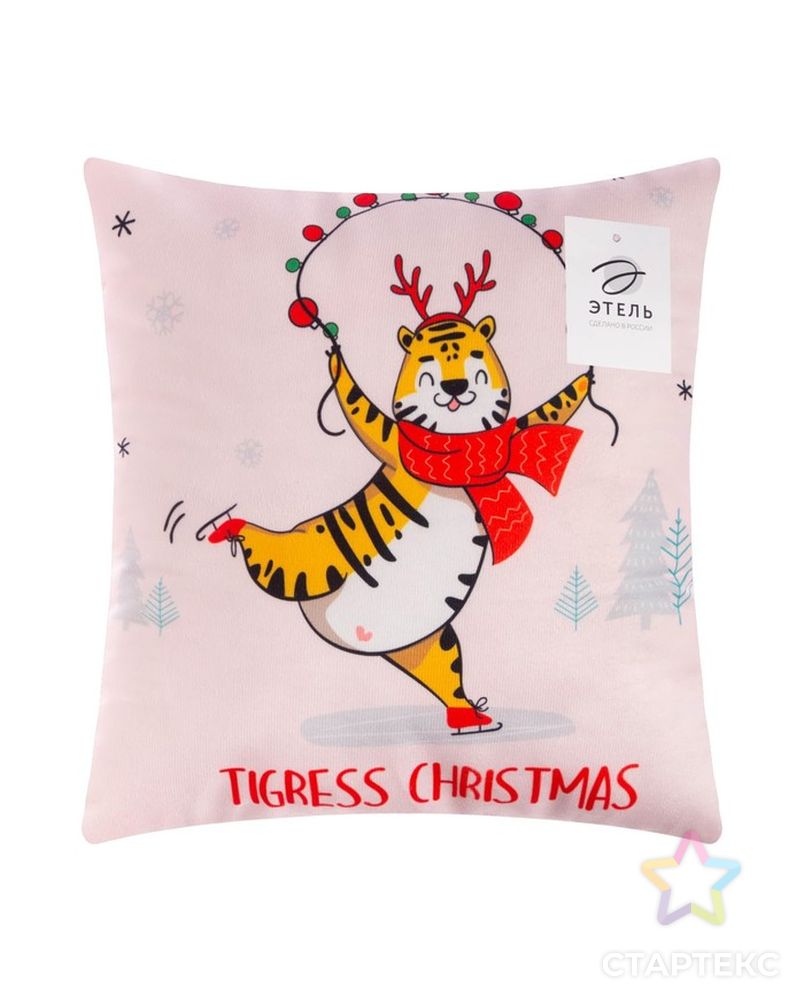 Подушка Этель "Tigress Christmas", 40х40 см, велюр арт. СМЛ-199467-1-СМЛ0007310391 4
