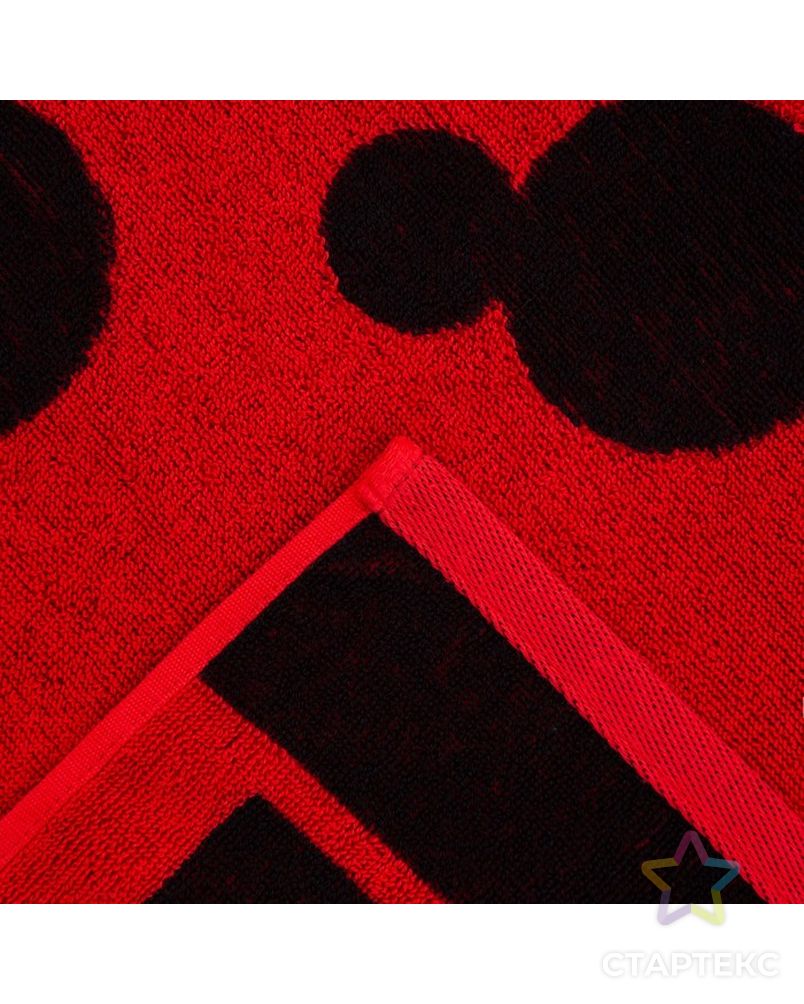 Полотенце махровое Mickey "Микки Маус", красный, 70х130 см, 100% хлопок, 420гр/м2 арт. СМЛ-202904-1-СМЛ0007313842