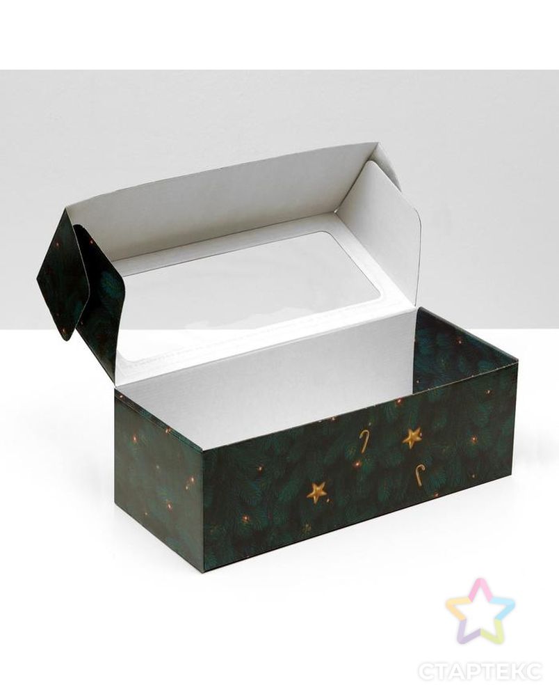 Коробка самосборная, с окном, "Счастливого Рождества", 16 х 35 х 12 см, 1 шт. арт. СМЛ-165312-1-СМЛ0007314688 2