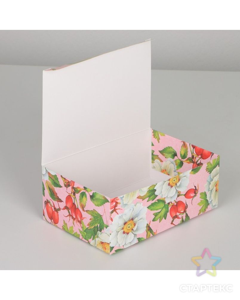 Коробка сборная «Цветы», 18 × 12 × 8 см арт. СМЛ-201774-1-СМЛ0007323078 2