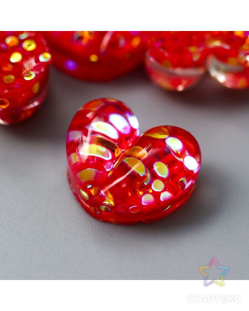 Декор для творчества пластик "Сердечко рыжее" кристалл 1,2х1,1 см арт. СМЛ-201316-1-СМЛ0007330685 2