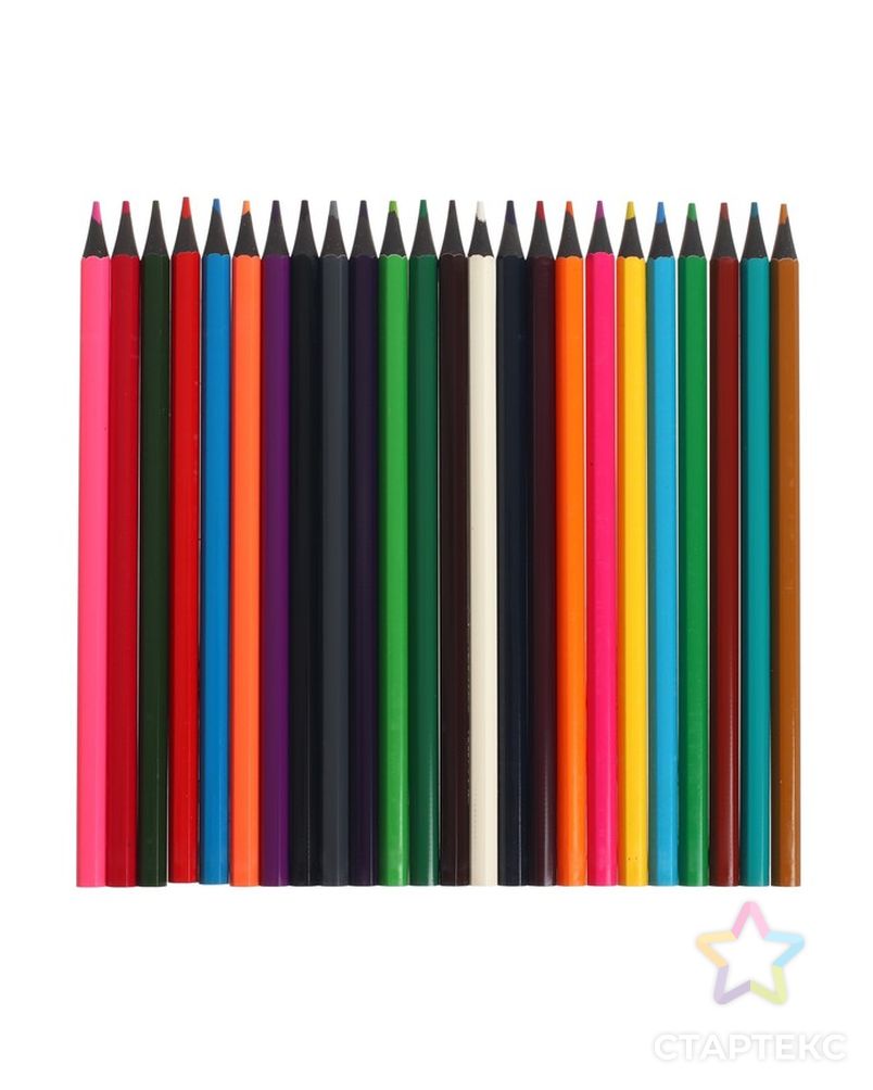 Карандаши 24 цвета в тубусе, шестигранные, пластиковые,черное основание арт. СМЛ-192710-1-СМЛ0007333129 2