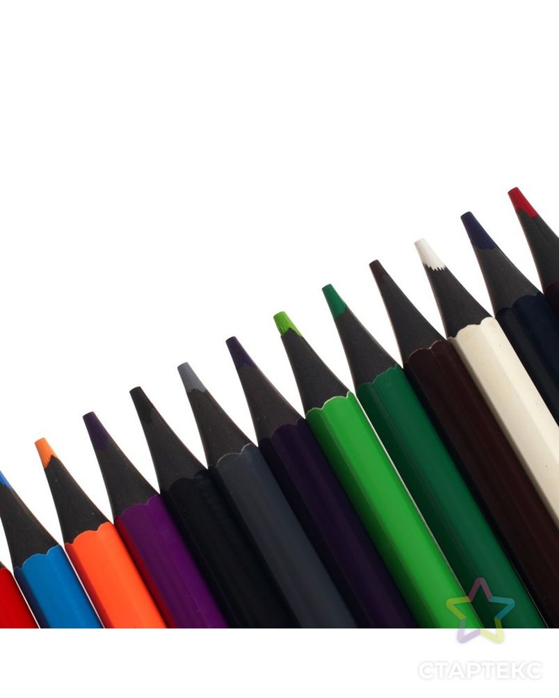 Карандаши 24 цвета в тубусе, шестигранные, пластиковые,черное основание арт. СМЛ-192710-1-СМЛ0007333129 3