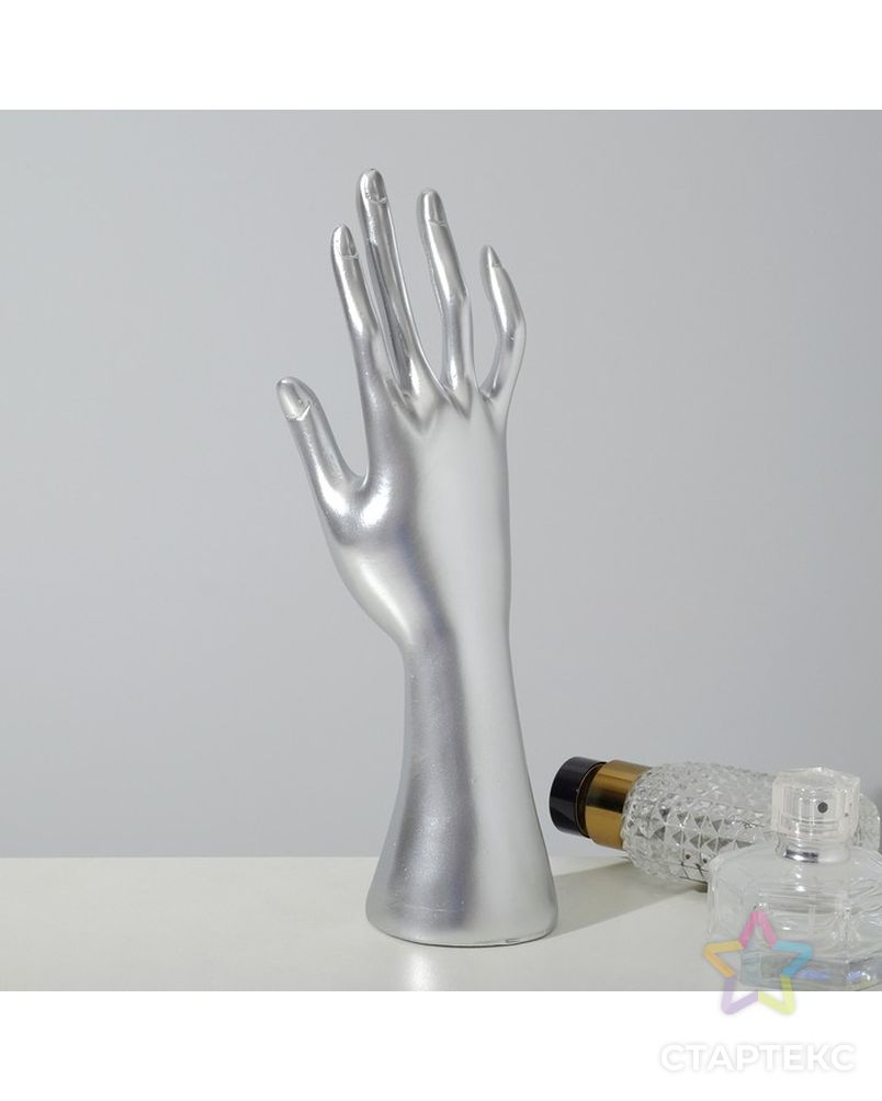 Подставка для украшений "Рука" 7,5*6*24, цвет серебро арт. СМЛ-219219-1-СМЛ0007339305 2