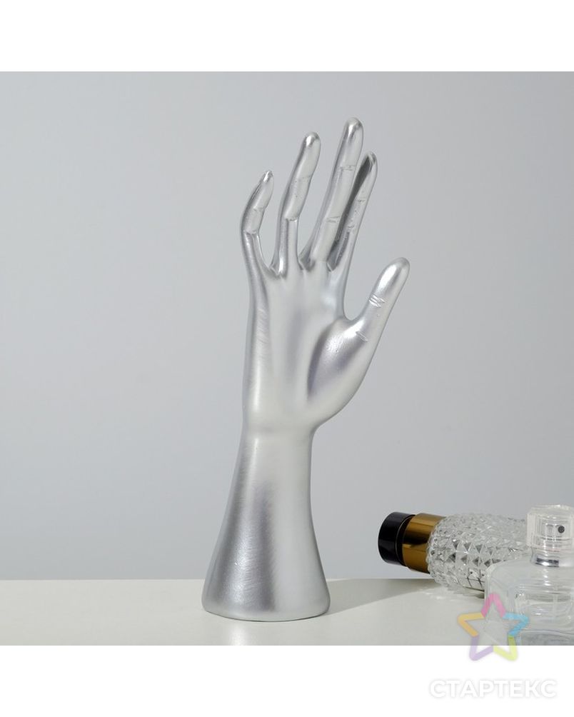 Подставка для украшений "Рука" 7,5*6*24, цвет серебро арт. СМЛ-219219-1-СМЛ0007339305 3