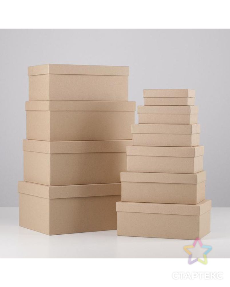 Набор подарочных коробок 10 в 1 «Крафт», 12 × 7 × 4 - 32.5 × 20 × 12.5 см арт. СМЛ-183340-1-СМЛ0007345747 1