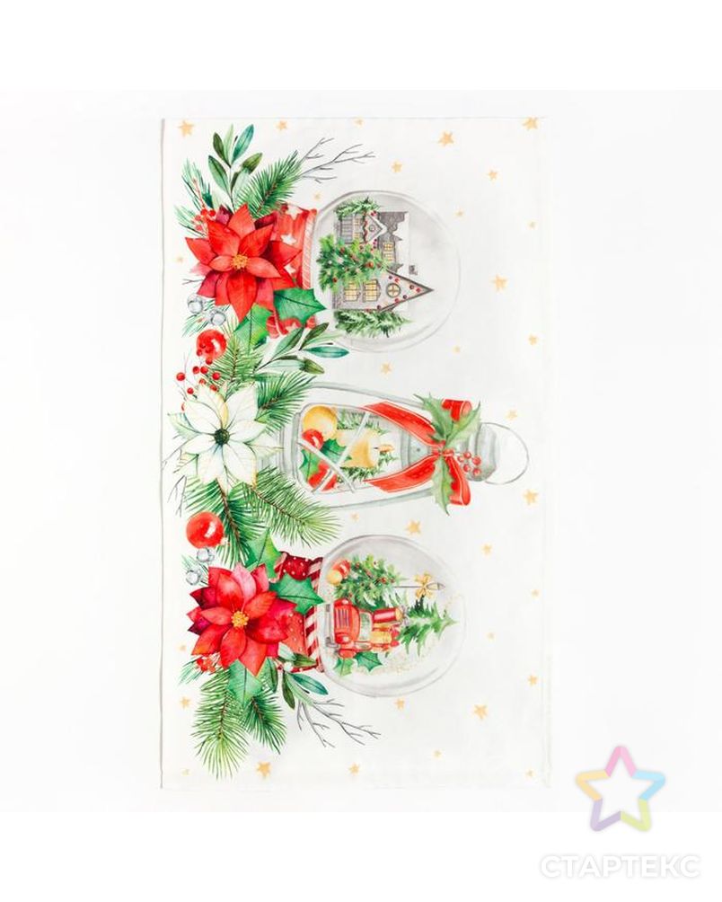 Набор подарочный "Этель" Christmas red flowers, фартук, полотенце, прихватка арт. СМЛ-186518-1-СМЛ0007349018 5