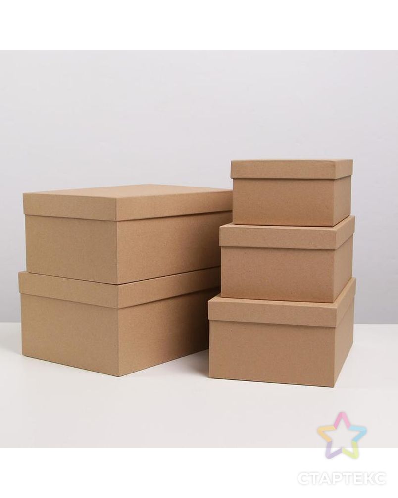 Набор подарочных коробок 5 в 1 «Крафт», 22 × 14 × 8.5‒ 32.5 × 20 × 12.5 см арт. СМЛ-184323-1-СМЛ0007350527 1