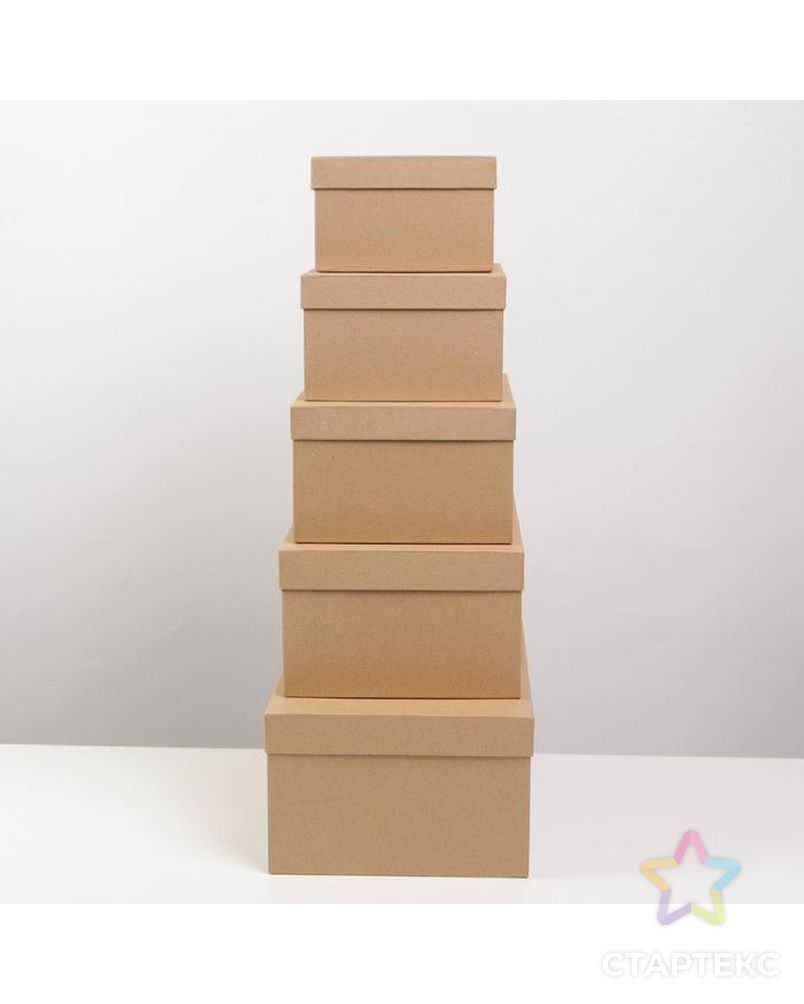 Набор подарочных коробок 5 в 1 «Крафт», 22 × 14 × 8.5‒ 32.5 × 20 × 12.5 см арт. СМЛ-184323-1-СМЛ0007350527 2
