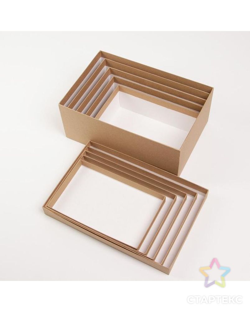 Набор подарочных коробок 5 в 1 «Крафт», 22 × 14 × 8.5‒ 32.5 × 20 × 12.5 см арт. СМЛ-184323-1-СМЛ0007350527 3