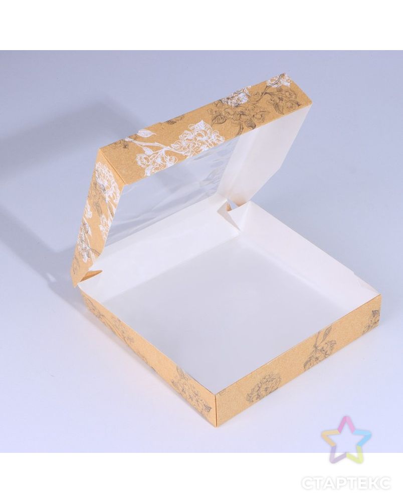 Коробка складная «Веточки», 20 × 20 × 4 см арт. СМЛ-221628-1-СМЛ0007350985 2