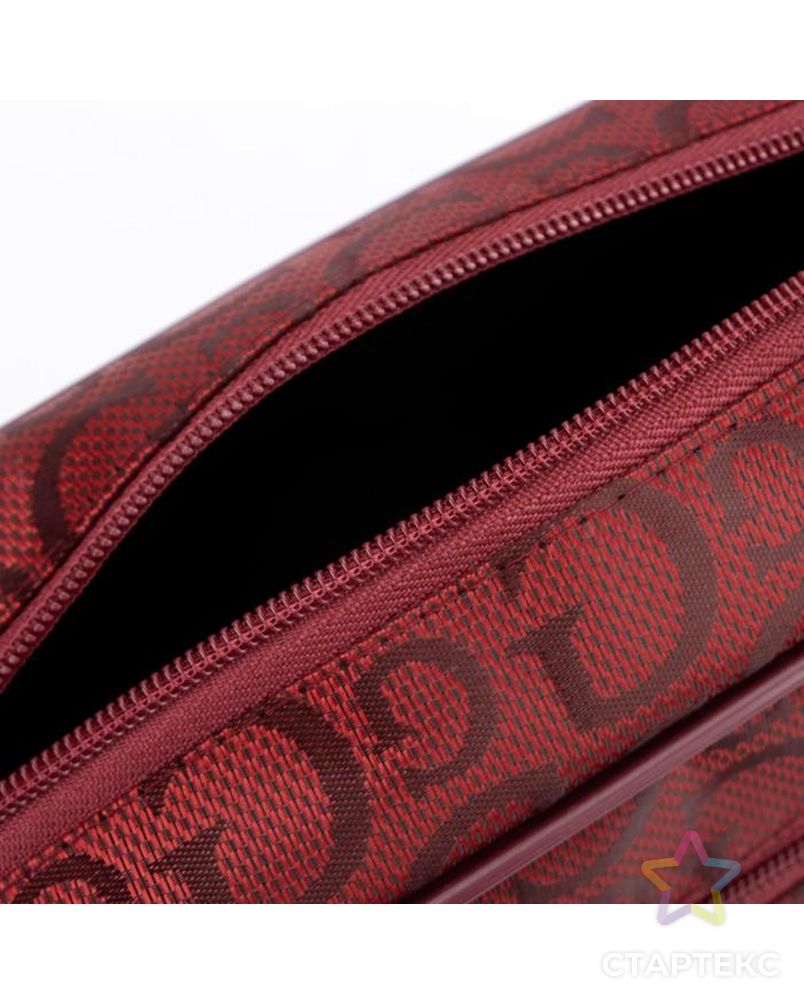 Косметичка дорожная, отдел на молнии, наружный карман, с подкладом, цвет бордовый арт. СМЛ-190805-1-СМЛ0007353255 3