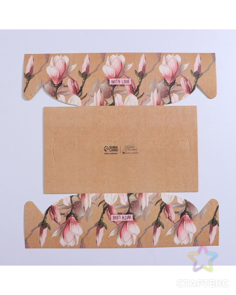 Коробка для капкейка «Магнолии», 16 × 16 × 10 см арт. СМЛ-200141-1-СМЛ0007353553 4
