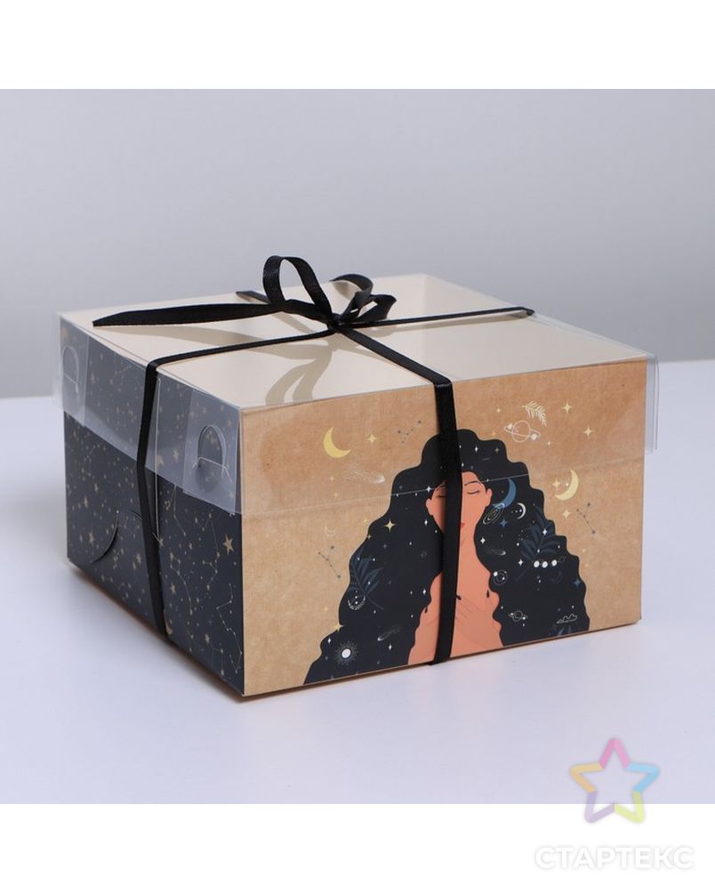 Коробка для капкейка «Медитация», 16 × 16 × 10 см арт. СМЛ-200143-1-СМЛ0007353555 1