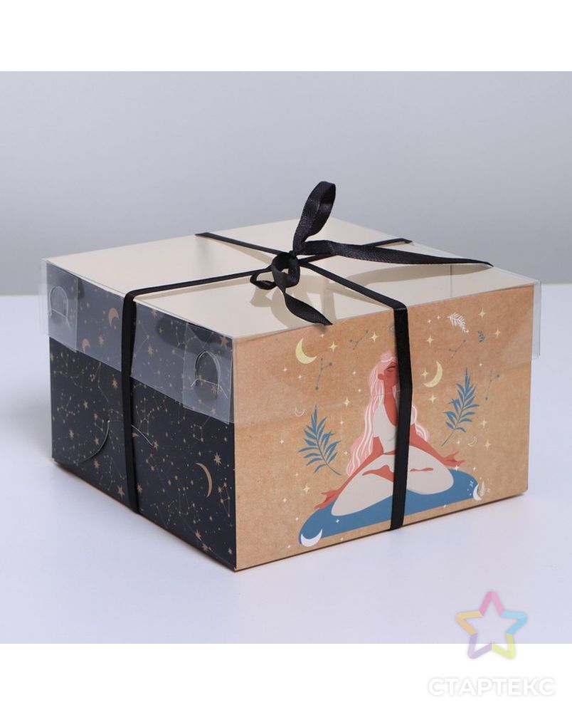 Коробка для капкейка «Медитация», 16 × 16 × 10 см арт. СМЛ-200143-1-СМЛ0007353555 2