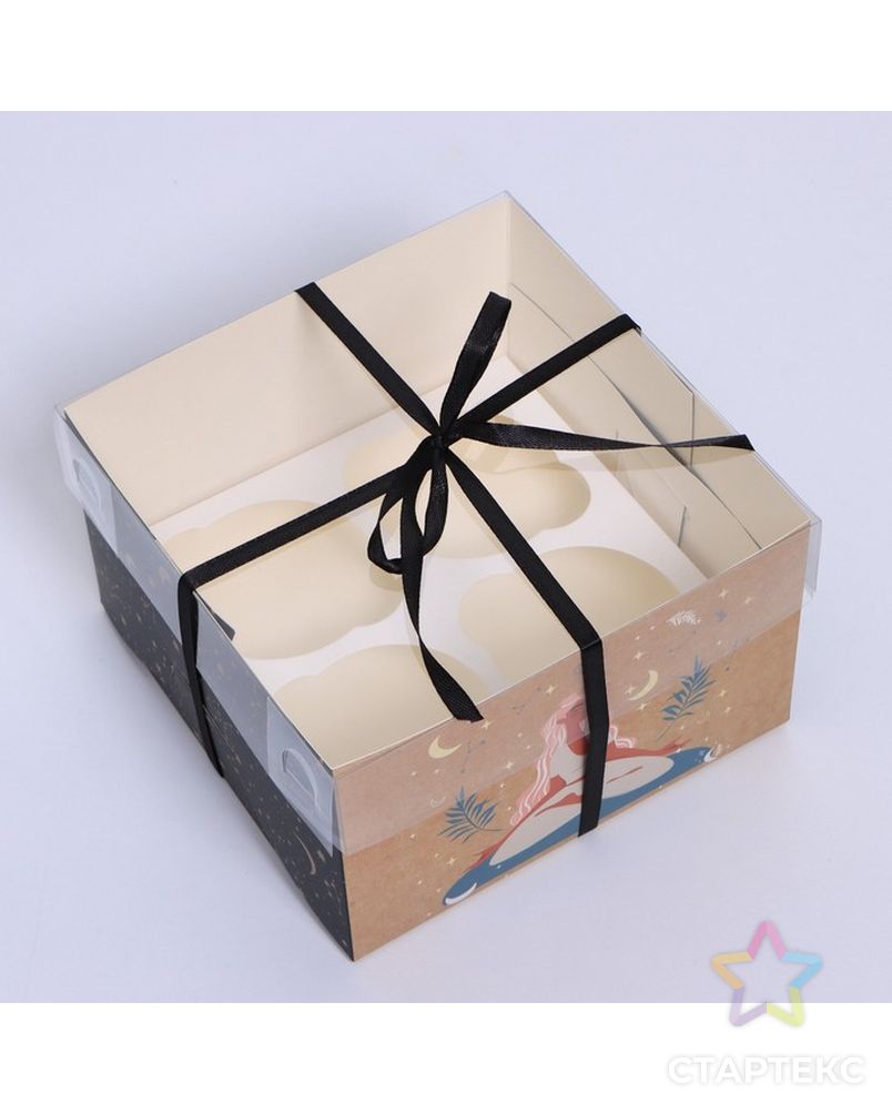 Коробка для капкейка «Медитация», 16 × 16 × 10 см арт. СМЛ-200143-1-СМЛ0007353555 3