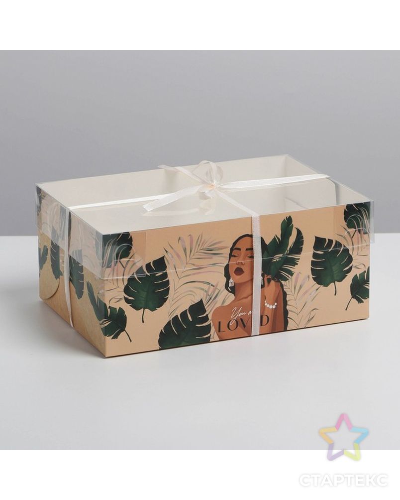 Коробка для капкейка «Дикая»,  23 × 16 × 10 см арт. СМЛ-214768-1-СМЛ0007353562 1
