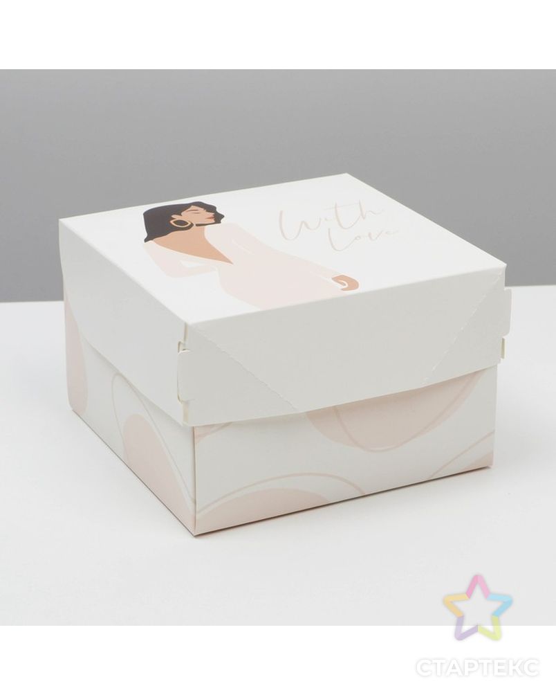 Коробка складная «С любовью», 12 × 8 × 12 см арт. СМЛ-214689-1-СМЛ0007354521 2