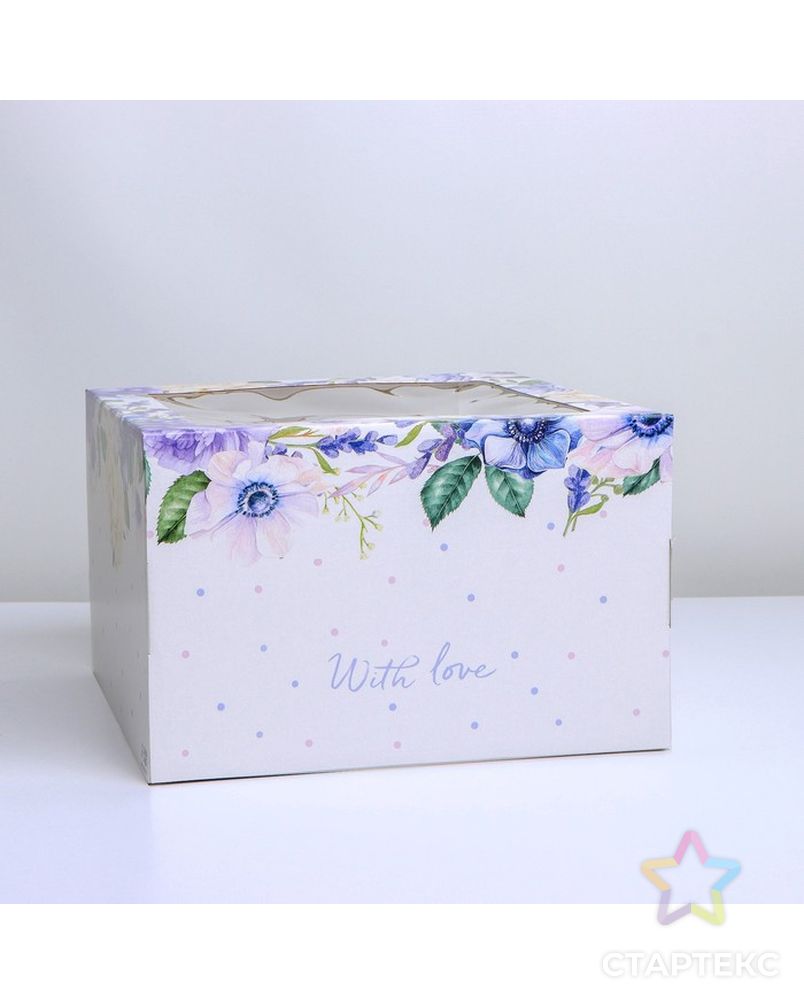 Коробка для торта «With love», 30 х 30 х 19 см арт. СМЛ-199759-1-СМЛ0007355053 2