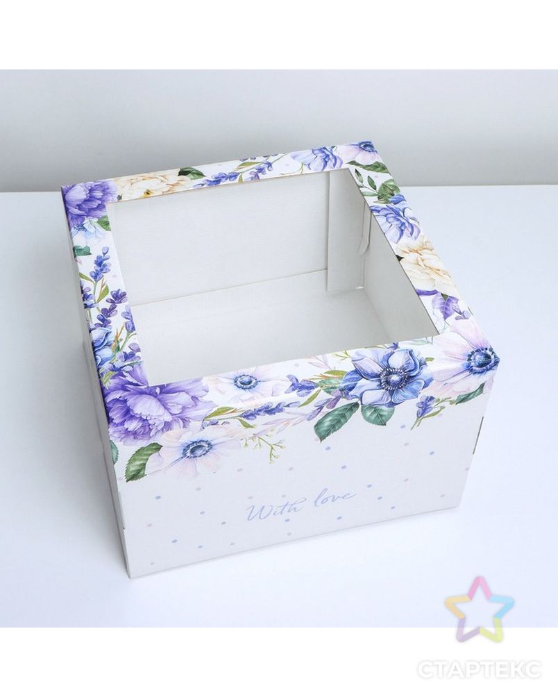 Коробка для торта «With love», 30 х 30 х 19 см арт. СМЛ-199759-1-СМЛ0007355053 3