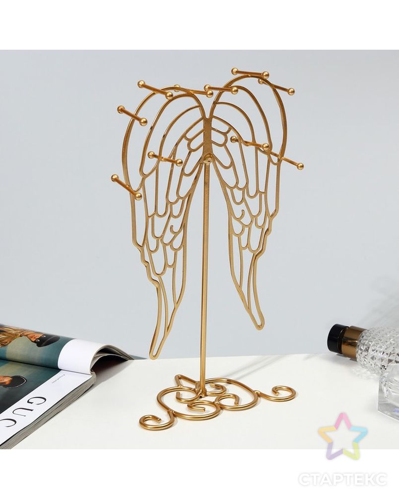 Подставка для украшений "Крылья ангела" 15*9,5*30, цвет золото арт. СМЛ-222207-1-СМЛ0007355564 2