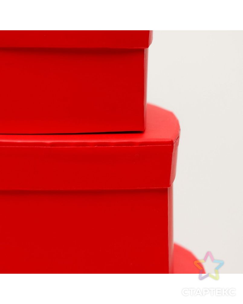 Набор коробок 3в1 сердца "Красный" 22х20х9,5 см арт. СМЛ-221480-1-СМЛ0007355863 4