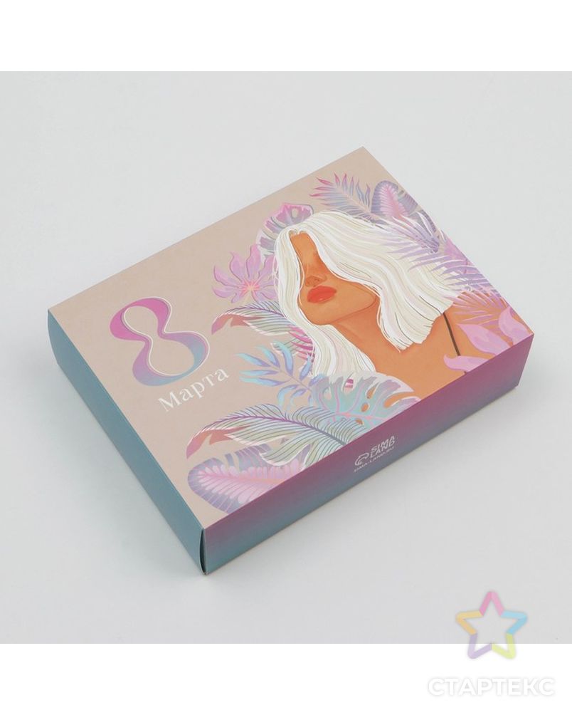 Коробка для сладостей «8 марта», 20 × 15 × 5 см арт. СМЛ-214691-1-СМЛ0007360614 3