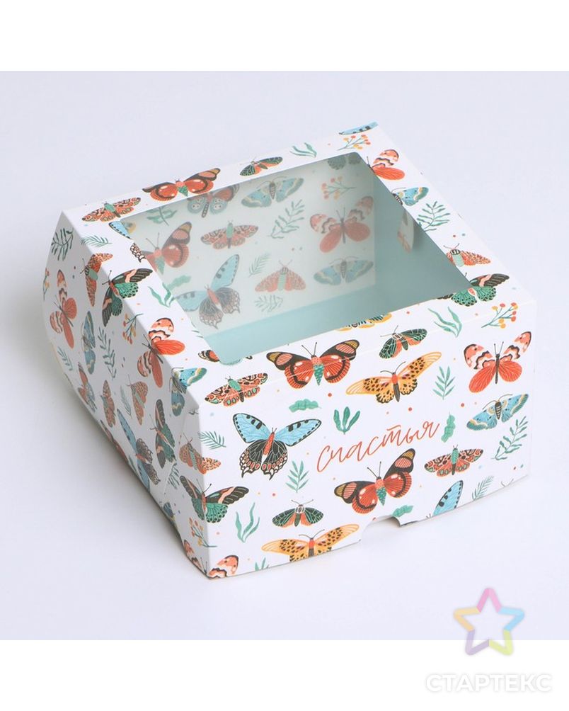 Коробка складная с двусторонним нанесением "Бабочки" 16*16*10 см арт. СМЛ-201042-1-СМЛ0007361169 2