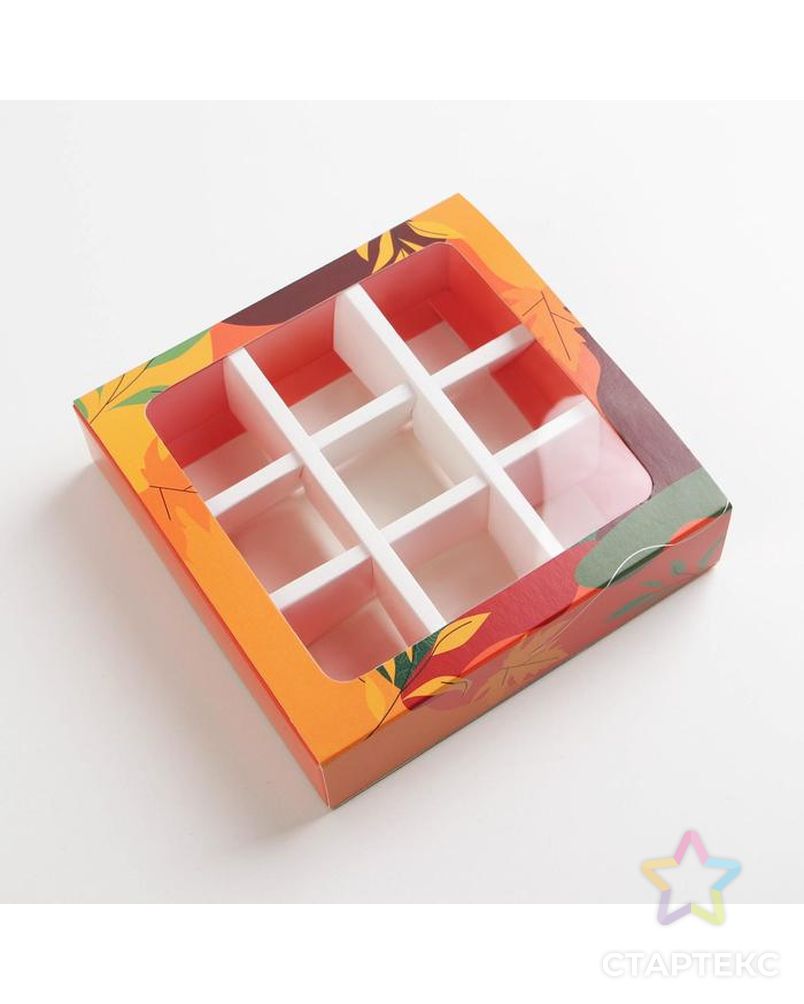 Коробка под 9 конфет с ячейками  «Любимому учителю» 14,5 х 14,5 х 3,5 см арт. СМЛ-184665-1-СМЛ0007368945 3