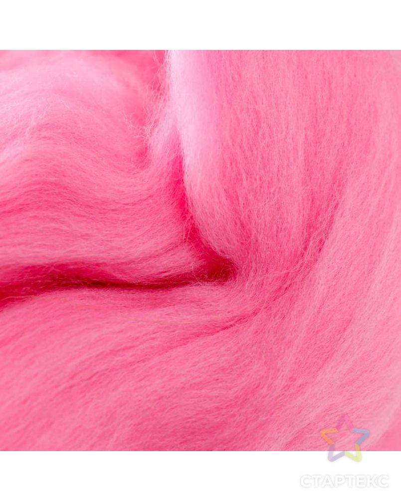 Гребенная лента 100% тонкая мериносовая шерсть 100гр (76 розовый бутон) арт. СМЛ-185312-1-СМЛ0007376424