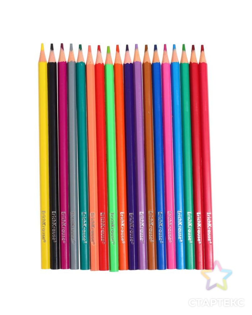 Пластиковые цветные карандаши 18 цветов, ErichKrause Basic, шестигранные арт. СМЛ-188736-1-СМЛ0007398660 3