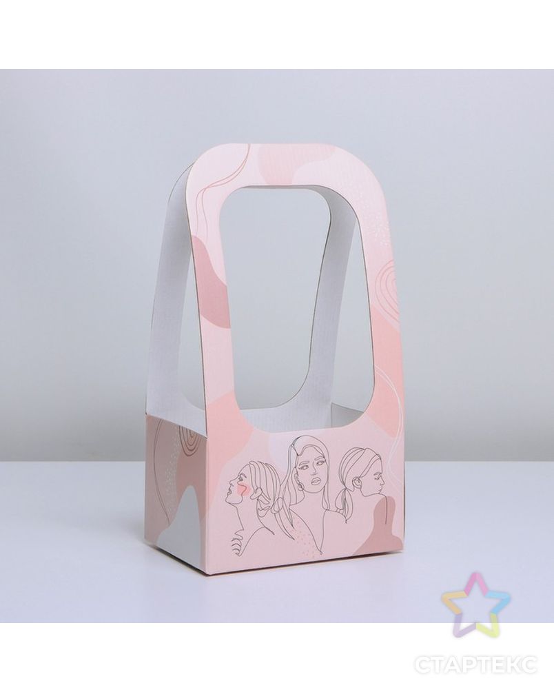 Коробка-переноска для цветов «Girl style», 17 × 12 × 32 см арт. СМЛ-199761-1-СМЛ0007405742 2