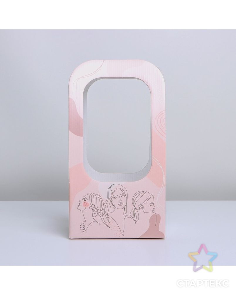 Коробка-переноска для цветов «Girl style», 17 × 12 × 32 см арт. СМЛ-199761-1-СМЛ0007405742 3
