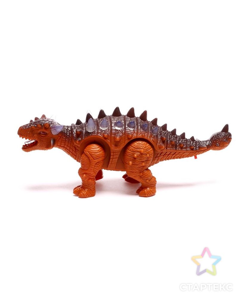 Динозавр "Анкилозавр" работает от батареек, свет и звук, цвет коричневый арт. СМЛ-230752-1-СМЛ0007411312 2