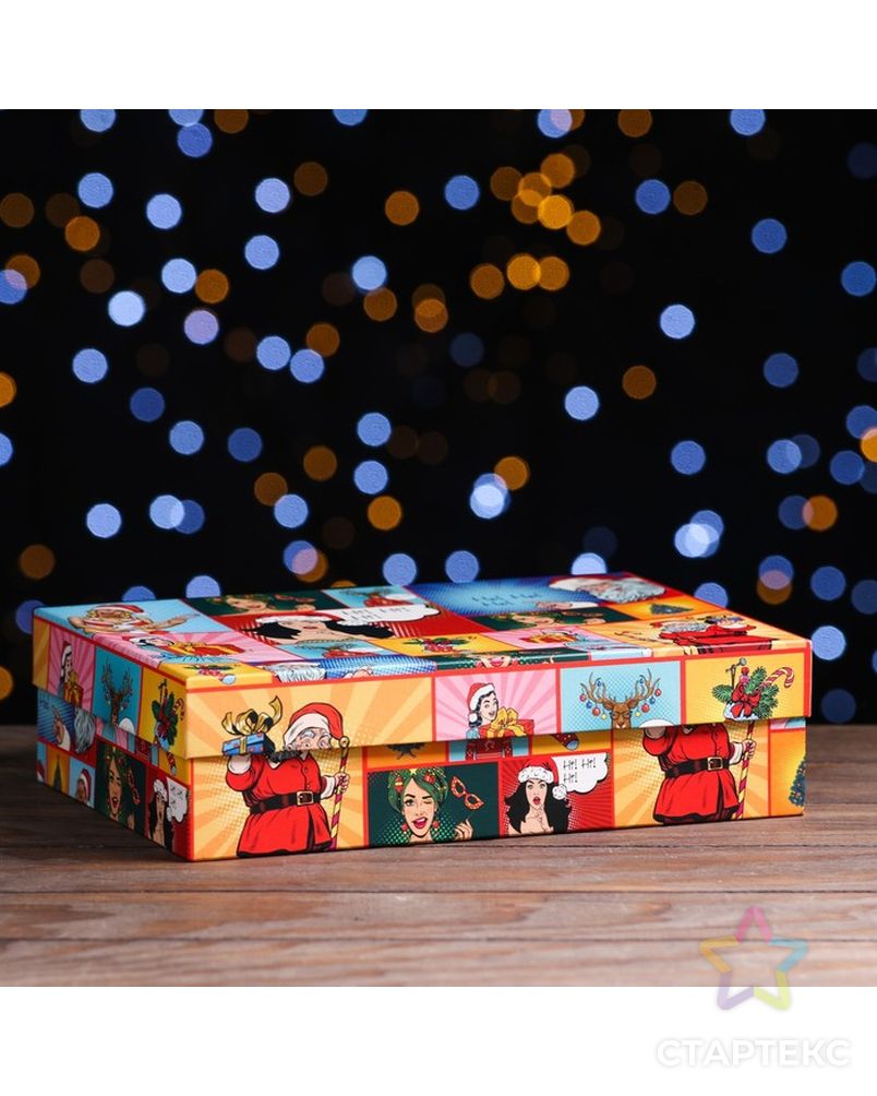 Подарочная коробка "Рop-art новогодний 1", 30 х 20 х 8 см арт. СМЛ-195157-1-СМЛ0007423012 2