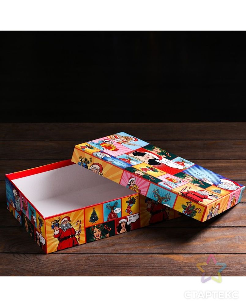 Подарочная коробка "Рop-art новогодний 1", 30 х 20 х 8 см арт. СМЛ-195157-1-СМЛ0007423012 3