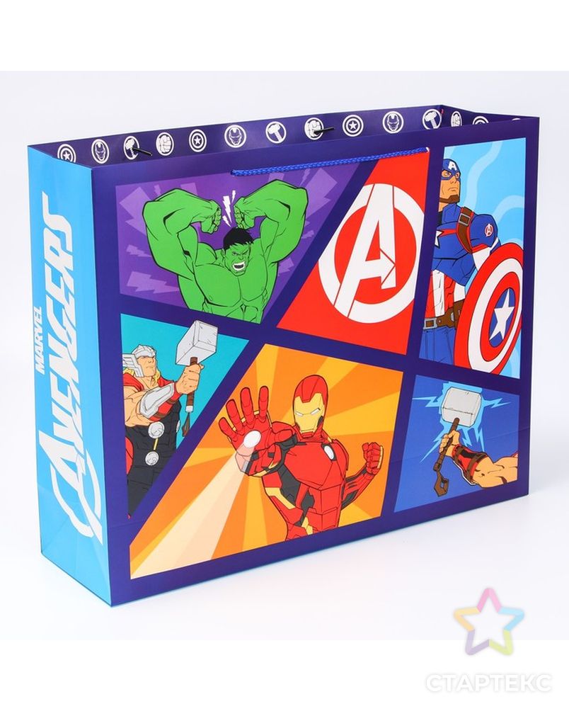 Пакет ламинат горизонтальный "Avengers", Мстители, 50 х 40 х 15 арт. СМЛ-230361-1-СМЛ0007425210 1