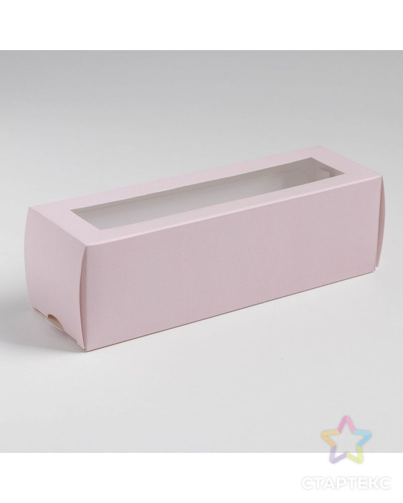 Коробка для макарун  «Розовая», 5.5 × 18 × 5.5 см арт. СМЛ-214857-1-СМЛ0007429283 1