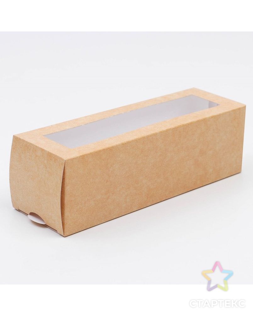 Коробка для макарун  «Крафт», 5.5 × 18 × 5.5 см арт. СМЛ-219767-1-СМЛ0007429288 1